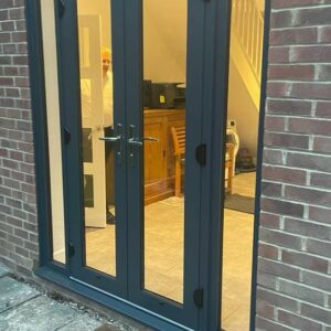 BESPOKE ALUMINIUM FRENCH DOOR AND SIDELIGHTS INSTALLED