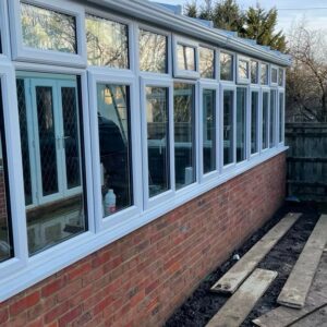 UPVC FRAMES INSTALLED TO LONG CONSERVATORY